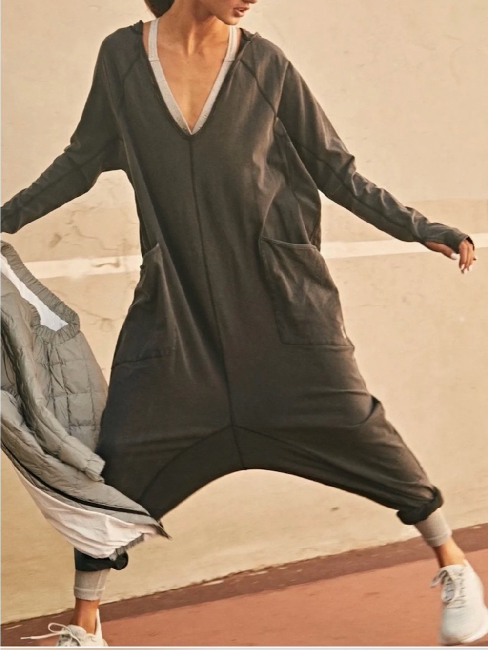 Free People┆M┆NWT FP Movement Hot Shot Long Sleeve Onesie┆Black┆282